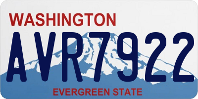 WA license plate AVR7922
