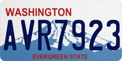 WA license plate AVR7923