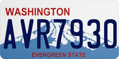 WA license plate AVR7930