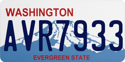 WA license plate AVR7933