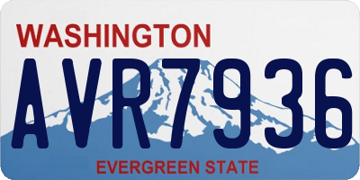 WA license plate AVR7936