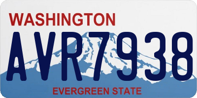 WA license plate AVR7938
