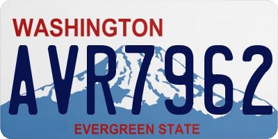 WA license plate AVR7962