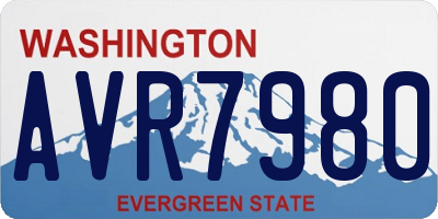 WA license plate AVR7980