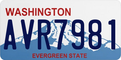 WA license plate AVR7981