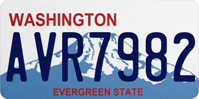 WA license plate AVR7982