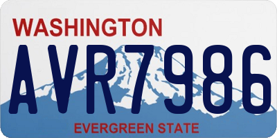 WA license plate AVR7986