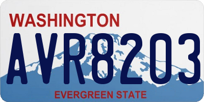 WA license plate AVR8203