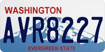 WA license plate AVR8227