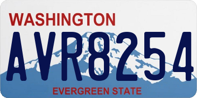 WA license plate AVR8254