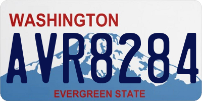 WA license plate AVR8284