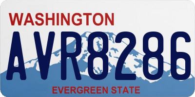 WA license plate AVR8286