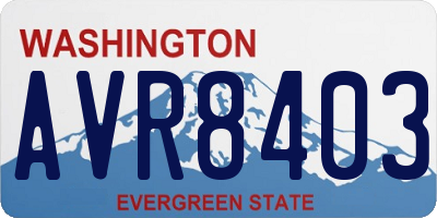 WA license plate AVR8403