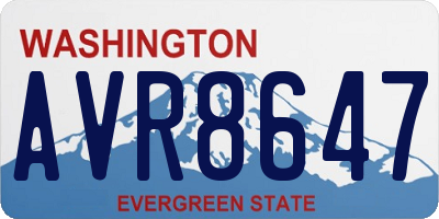 WA license plate AVR8647