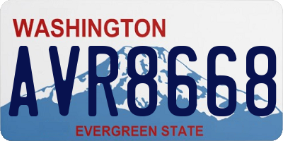 WA license plate AVR8668