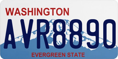 WA license plate AVR8890