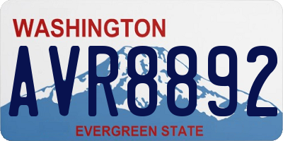 WA license plate AVR8892