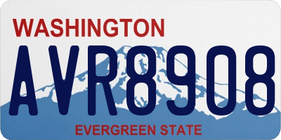 WA license plate AVR8908