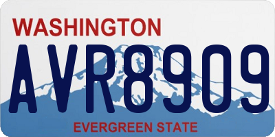 WA license plate AVR8909