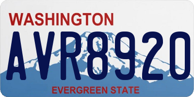WA license plate AVR8920