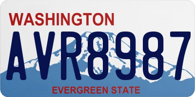 WA license plate AVR8987