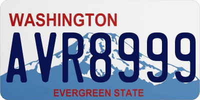 WA license plate AVR8999
