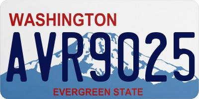WA license plate AVR9025