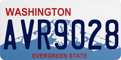 WA license plate AVR9028