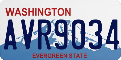 WA license plate AVR9034