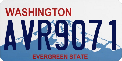 WA license plate AVR9071