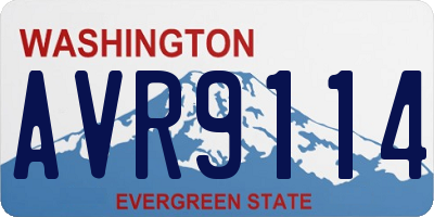 WA license plate AVR9114