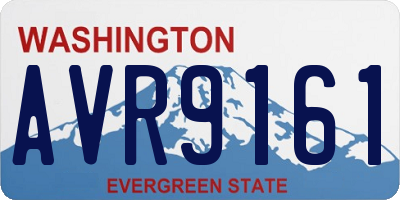 WA license plate AVR9161