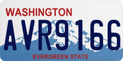 WA license plate AVR9166