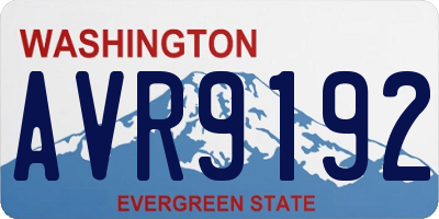 WA license plate AVR9192