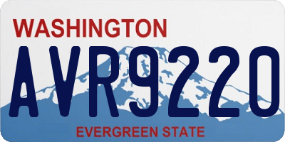 WA license plate AVR9220