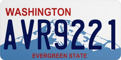 WA license plate AVR9221
