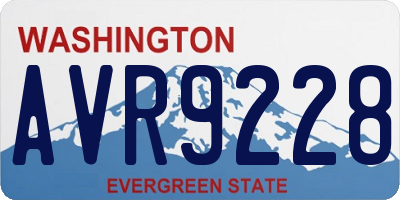 WA license plate AVR9228