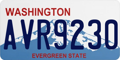 WA license plate AVR9230