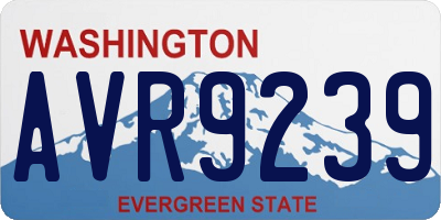 WA license plate AVR9239