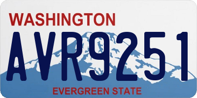 WA license plate AVR9251