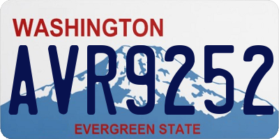 WA license plate AVR9252