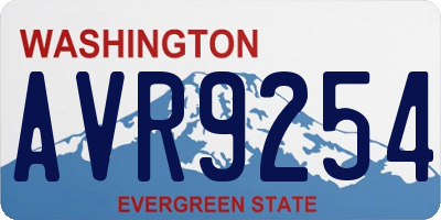 WA license plate AVR9254