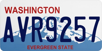 WA license plate AVR9257