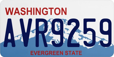 WA license plate AVR9259