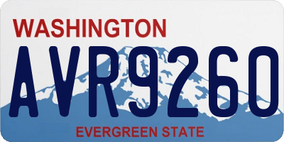 WA license plate AVR9260