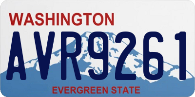 WA license plate AVR9261