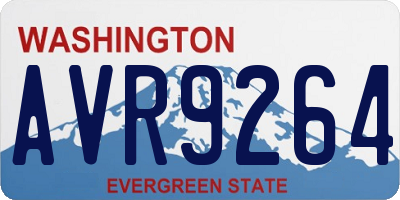 WA license plate AVR9264