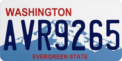 WA license plate AVR9265