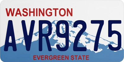 WA license plate AVR9275