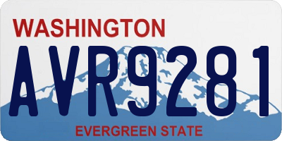 WA license plate AVR9281